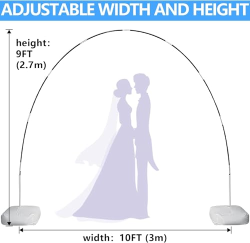 Image of Balloon Arch Kit - 9FT Tall & 10FT Wide Adjustable Stand Frame for Wedding, Baby Shower, Birthday Party - Garden Arbors, Plant Support, Photo Backdrop Decor
