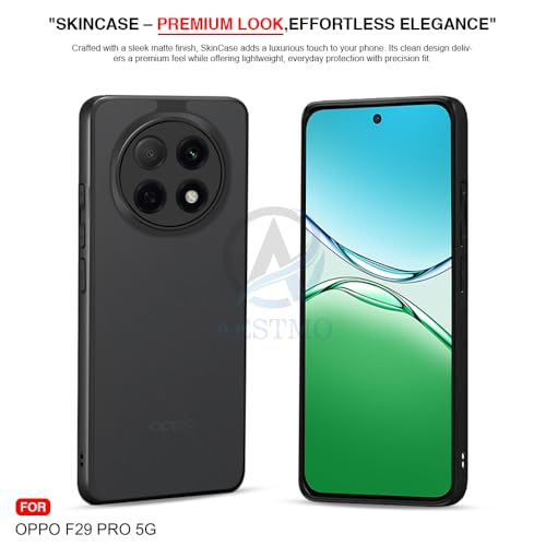 Image of AESTMO Oppo F29 Pro 5G Back Cover | 360 Protection | Matte Frosted Hard Back Translucent | Bumper Case for Oppo F29 Pro 5G (Smoke Black Matte PC+Black TPU Bumber)