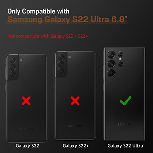 Lohasic For Samsung Galaxy S22 Ultra Case, Luxury Leather Slim Business Pu Non-Slip Grip Rugged Shockproof Bumper Full Body Protective Cover Men Women Phone Cases For Galaxy S22 Ultra 5G 6.8" - Black #TOP1