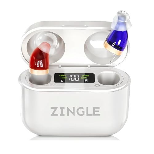 Zingle Amplificatore audio ricaricabile, amplificatore vocale personale con microfono per chiarezza del suono, design invisibile con display HD, riduzione del rumore e durata
