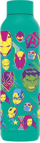 Quokka Borraccia termica in acciaio inox solido giada verde 630 ml Avengers Neon