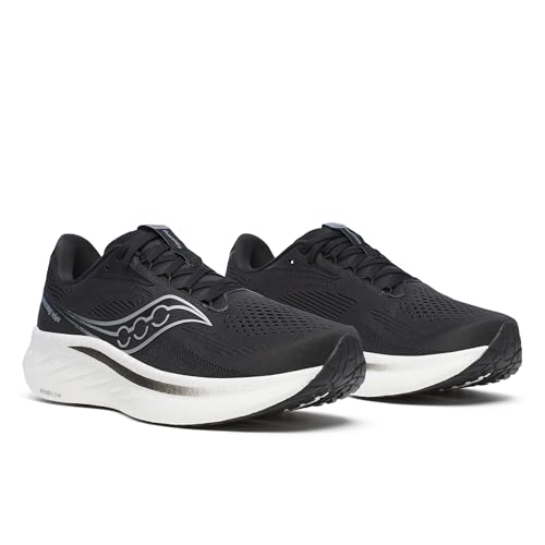 Saucony Women's Ride 18 Sneaker, Black/White, 10.5 - image 4