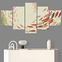 SIGNWIN 5 Panel Canvas Wall Art Modern Art Decorative Elements Fun Illustration Illustrations Kids Multicolor for Home Decorations Ready to Hang - 60