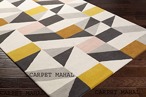 Image of Carpet Mahal Export Quality Handmade Tuffted Pure Woollen Carpet for Living Room Bedroom Size 6 x 6 feet Square (180X180 Cm) Color-Multi