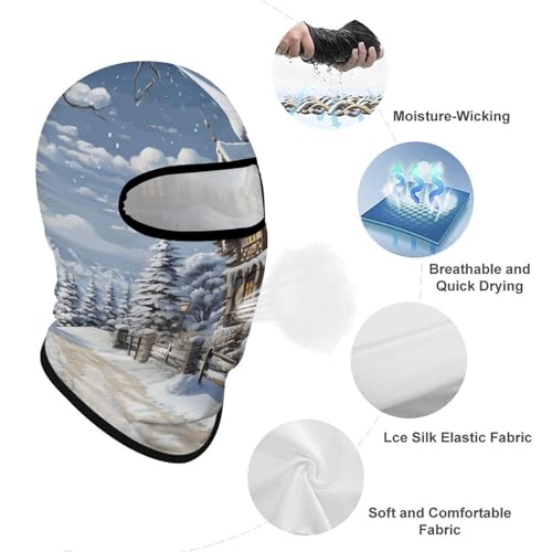 Balaclava para Hombres, Máscara de Esquí para Invierno, Escena Feliz de Navidad, Cubreboca para Ciclismo miniatura 3