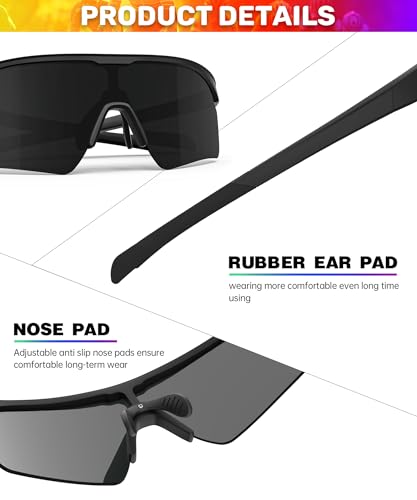 Image of Sport Polarized Sunglasses for Men and Women, Stylish and Lightweight Cycling Sunglasses with UV400 Protection