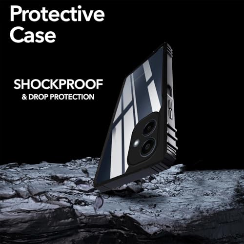 Image of Jkobi Back Cover Case for Samsung Galaxy A06 (Ultimate Shockproof Bumpers | Anti Yellow | Rugged Armor | Hybrid PC | Black)