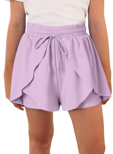 blibean Tween Girls Athletic Shorts Flowy Outdoor UPF50+ Outfits 6-15 Year