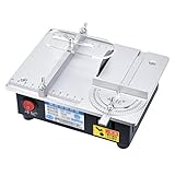 Tragbare Mini Tischkreissäge, Präzise elektrische Tischsägen 775 Motor 96W Holzbearbeitungssäge für DIY manuelles Modell, Leiterplatte, kleines Kunststoff Metallschneiden,B…