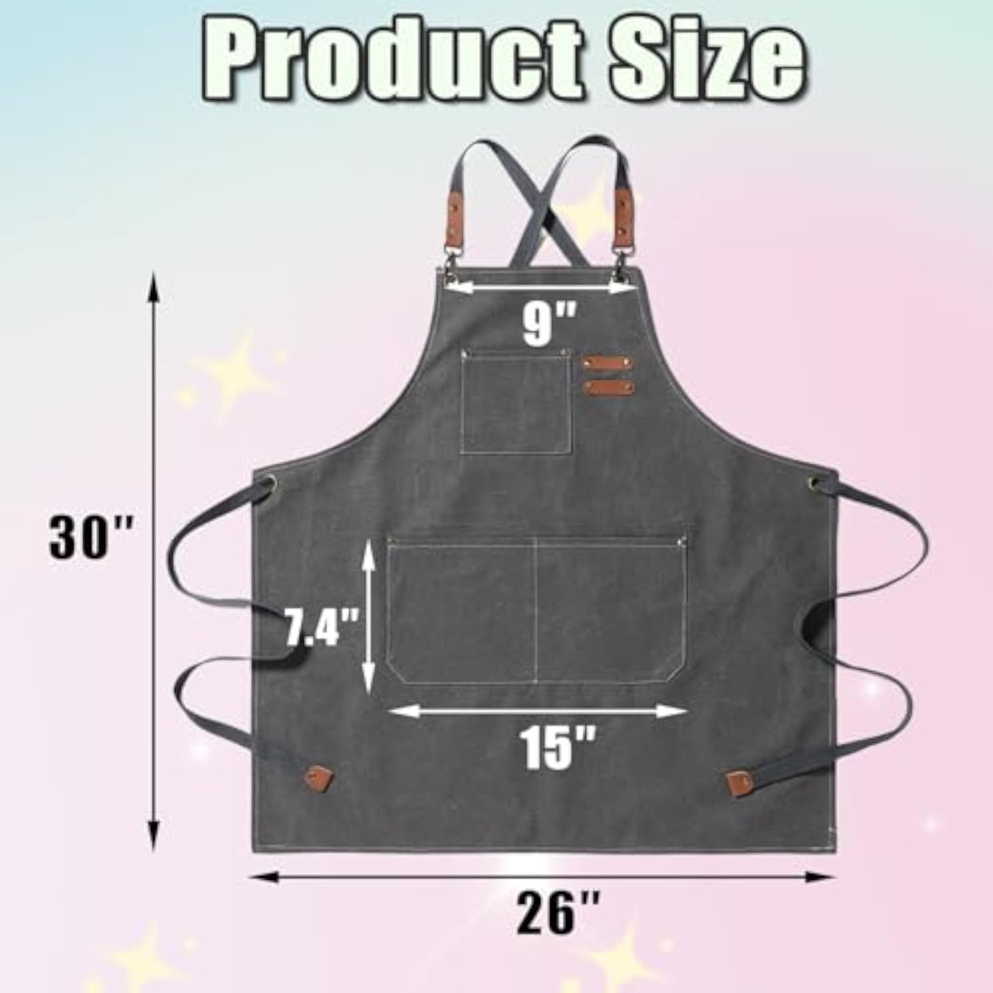 Water Repellent Cotton Canvas Chef Apron with Pockets