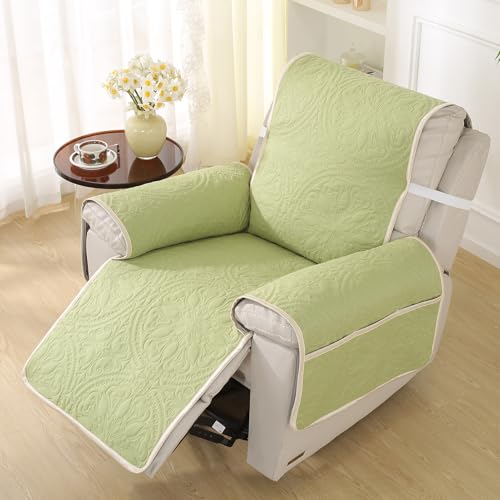 Housse fauteuil inclinable matelassé doux vert S : confort premium