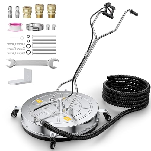 EVEAGE 24-inch Pressure Washer Surface Cleaner, 4500PSI Dual Handle with Water Recovery Surface Cleaner Attachment,Environmental Guardian,JD24