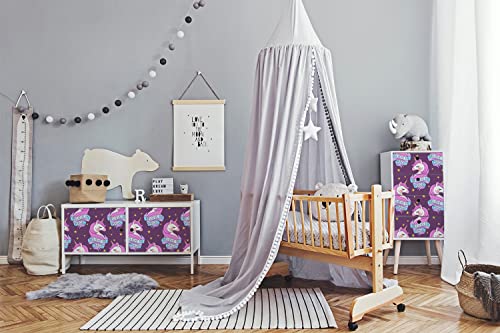 Feuille collante magique de licorne pour décorer une commode ou un placard de chambre de fille - 6