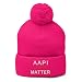 AAPI Lives Matter Stop Racism Pom-pom Beanie Neon Pink