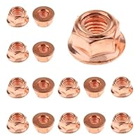 15 Stück Auspuffmutter M8 Sechskant,Krümmer Muttern Kupfer,Auspuff Stehbolzen,Kupferschraube,Messing Selbstsichernde Kupfermutter,Auspuff Krümmermuttern,Auspuffkrümmer Mutter Kopfbolzen für BMW E30