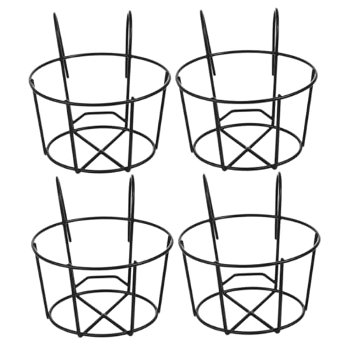 VOSAREA 4 Piezas Soporte Colgante de Hierro para Macetas Redondas de Unidades Resistente para y Patios Estante Decorativo para Plantas y Jardineras Colgantes