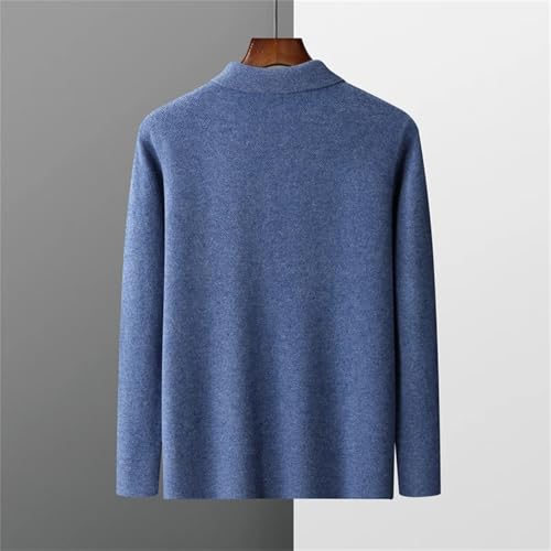 Dcvmvmn Men's Spring Cashmere Sweater Long Sleeve Pullover Knitwear Casual Jumper Blue3