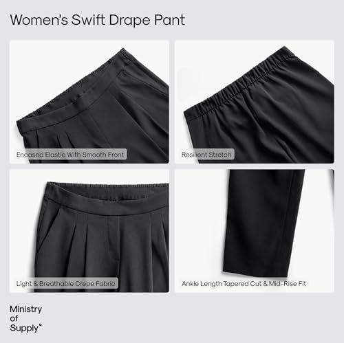 Ministry of Supply Women's Swift Drape Pant, Moisture Wicking, Lightweight Summer 2 Pockets Casual Pants for Work & Office4