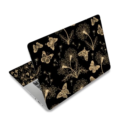 ArtSo Laptop Skin Sticker Decal,16.5 17 17.3inch Laptop Netbook PC Notebook Universal Vinyl Reusable Skin Sticker Cover Personalized Art Case Protector, Golden Butterfly