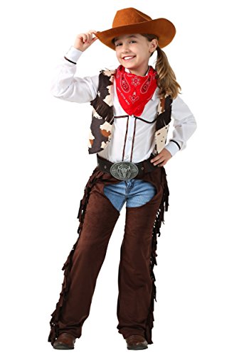 Fun Costumes Cowgirl Chaps Costume for kids and Girls, Wild West Halloween Outfit, Western Rodeo Party Dress Up - Multicolor - Medium