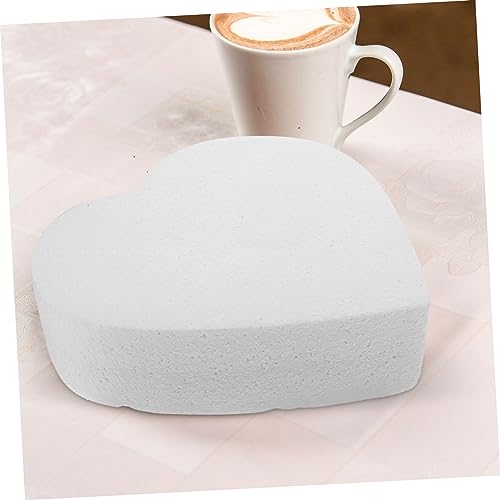 HOMSFOU 2 Pack Heart-Shaped Foam Cake Dummy 8 Inch Polystyrene Heart Model for Baking Practice, Wedding Cake Display, DIY Craft & Floral Arrangement - Image 2