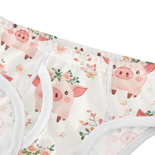 Wusikd Cute Pigs Wreaths Boys' Underwear Cotton Boys Briefs Soft Toddler Underwear 2T4