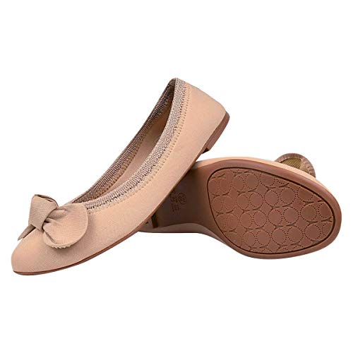 Sapatilha Laço Feminina Bico Redondo Nude Eleganteria Tamanho:36;Cor:Natural Nude