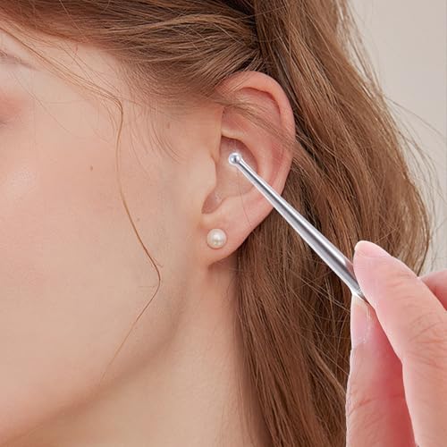 Heclia Facial Reflexology Massage Tool Stainless Steel Acupuncture Pen Ear Acupressure and Body Point Probe Pen 6PCS Dual Head Facial Reflexology Tools Portable Massage Tool for Deep Tissue