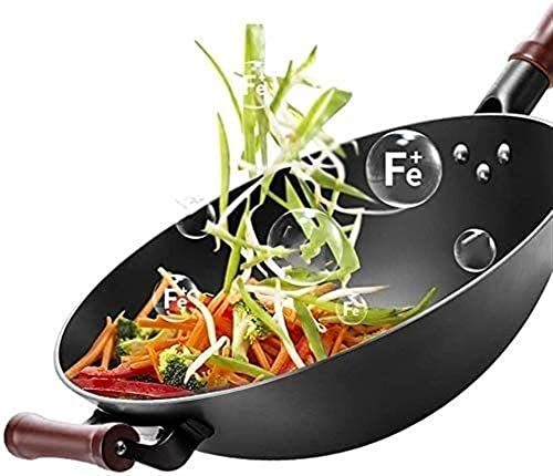 Wok con mango de madera y fondo plano, 13.5 pulgadas miniatura 7