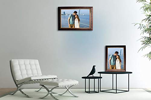 Image of Photo frame 8x12 /A4 Inches set of 2 Chatai Brown Color Glass & Synthetic Wood Hanging /Table Top Modern Photo Frame for Wall Decoration (Pack Of 2)