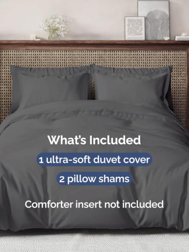Image of Duvet Cover Super King Size - 3 Piece with Zipper Closure - Dark Grey