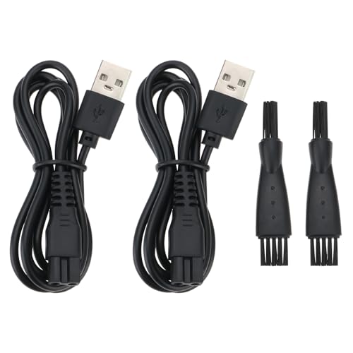 YINETTECH Lot de 2 câbles de charge USB pour tondeuse pour animaux domestiques compatibles avec les tondeuses de toilettage HOLDOG 5 V 1 A 5 W Longueur 1 m avec brosse de nettoyage Cordon