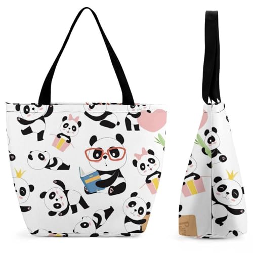 Sac à main pour femme Panda Blanc grand sac de shopping et voyage 28.5x18x32.5cm