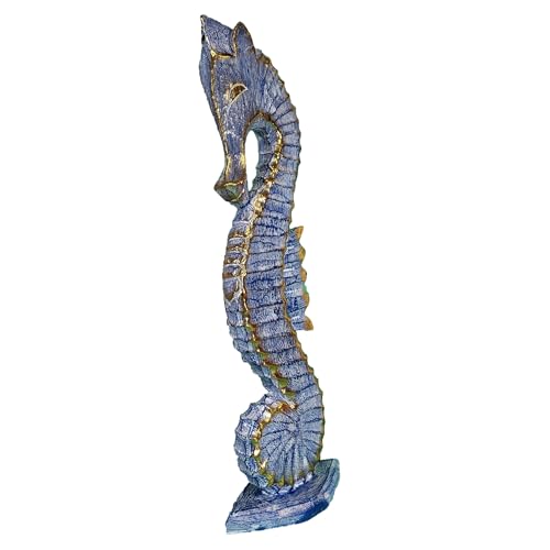 Estatua Decorativa de Caballito de Mar de Madera 20 Pulgadas miniatura 4