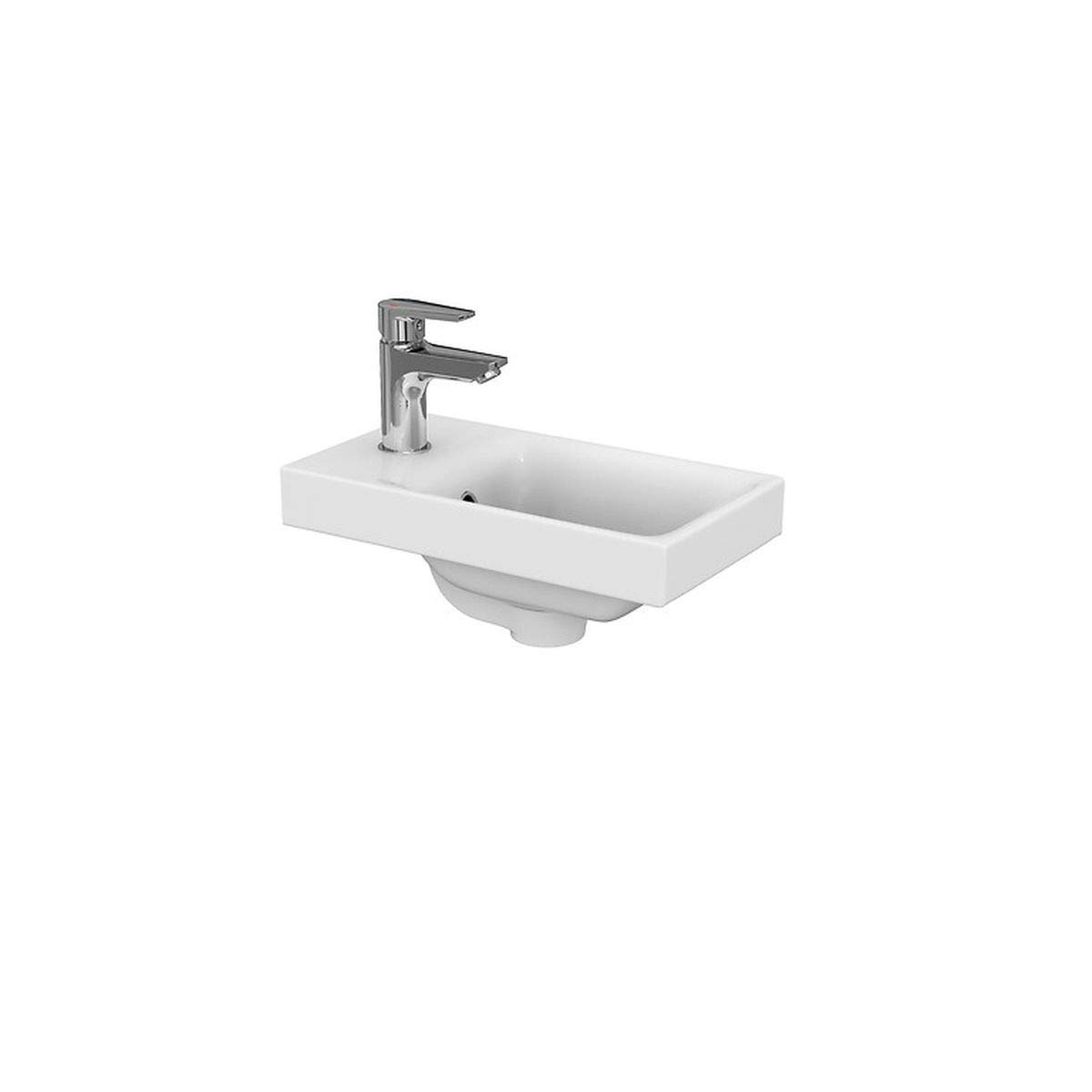 VBChome Colección Moduo 40 cm x 22 cm lavabo para armario bajo empotrado lavabo con rebosadero blanco cerámica lavabo lavabo empotrado – Lavabo para baño