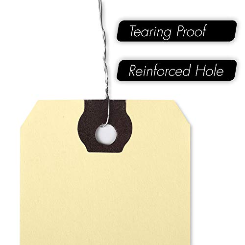 INNOVART Shipping Tags Double Wired 2 3/4” x 1 3/8“, Manila Wire Tags with Reinforced Eyelet, Manila Tags Case of 1000