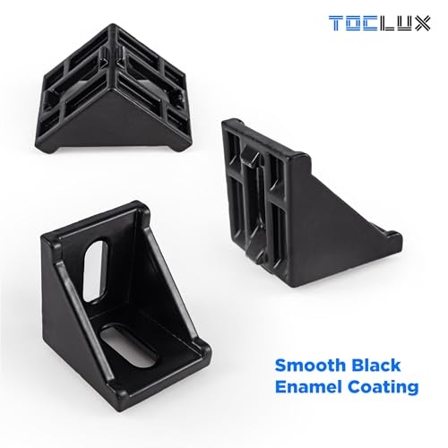 Image of 10 Sets Black 4040 Aluminum Extrusion Connector Kit - 10pcs Corner Brackets, 20pcs M6 Spring T-Nuts & Hex Screws, 2 Hex Wrench - for 8mm T Slot Extruded Aluminum Accessories Hardware