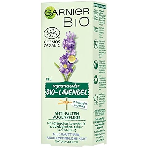 Garnier Augenpflege, vegane Formel, Regenerierender Lavendel, Anti-Falten mit Vitamin E zum Schutz vor freien Radikalen, Naturkosmetik, Garnier Bio Cover