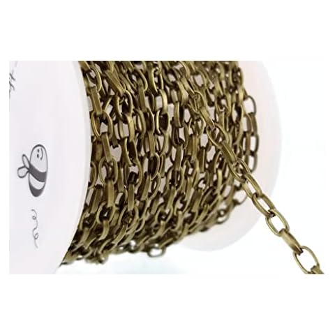 Sodacraft Antique Bronze Cable Drawn Long Link Chain Spool for Jewelry Making, Crafts - Hypoallergenic (3.25 x 4mm) 3.5mm Cover