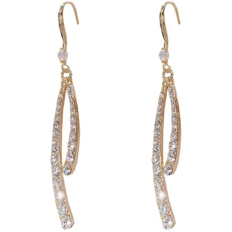 BORUO 14k Real Gold Plated Jewellery With 925 Sterling Silver Post Shining AAA Cubic Zirconia Earrings Hypoallergenic Earring for Women Cover