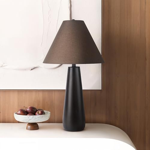 Abani Table Lamp Sienna Tapered 26.5” – Contemporary Brown Resin
