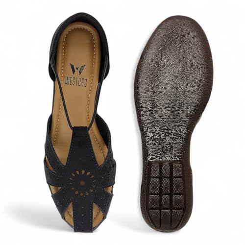 Image of Women's Flat Sole Stylish Sandal | Doctor Insole For Comfort & Durability | Arch Support | True Anti-Skid TPR Sole | Lazer Cut Design | Fashionable & Trendy (WL-04)