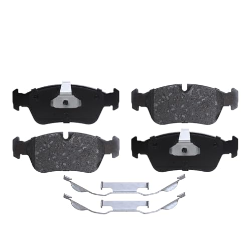 Image of Detroit Axle - Front Brake Kit for BMW 325Ci 325i 325xi 328i 328Ci Z3 Z4 | 323i 323Ci, Drilled & Slotted Disc Brake Rotors Ceramic Brake Pads w /Hardware Replacement