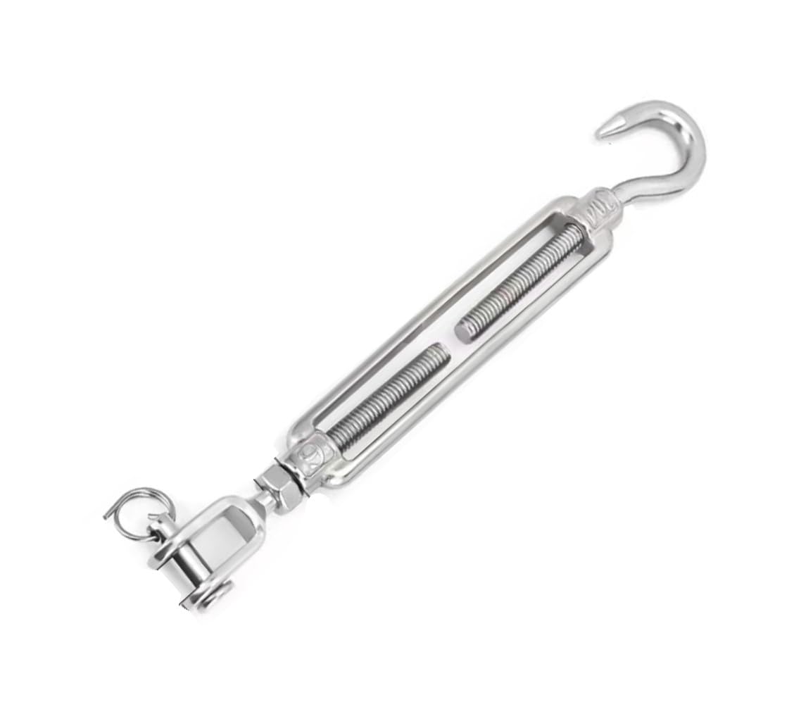 Tenditore a vite, 1 pezzo M5 ~ M24 Gancio e gancio/C a U Acciaio inossidabile 304 Gancio e gancio Tenditore a vite Cavo metallico for impieghi gravosi(M12)