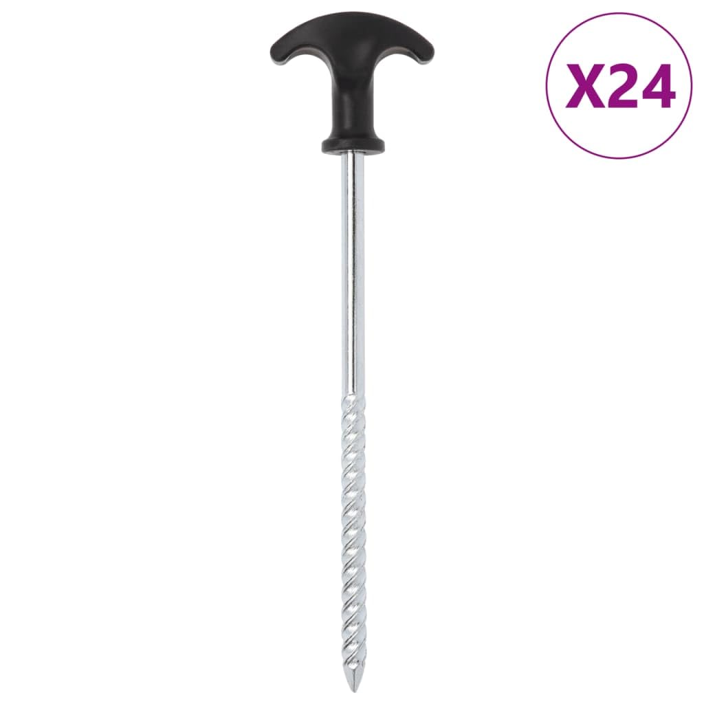 Śledzie Do Namiotu 24 Sztuki, 20 cm, Ø7 mm, Stal Galwanizowana
