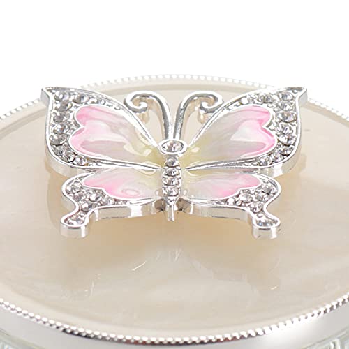 LASODY Butterfly Jewelry Storage Box for Rings Earrings Necklace Treasure Chest Organizer Jewelry Keepsake Gift Box Case for Girl Women (Butterfly w/Big Crystal box, Silver Plate) - Image 5