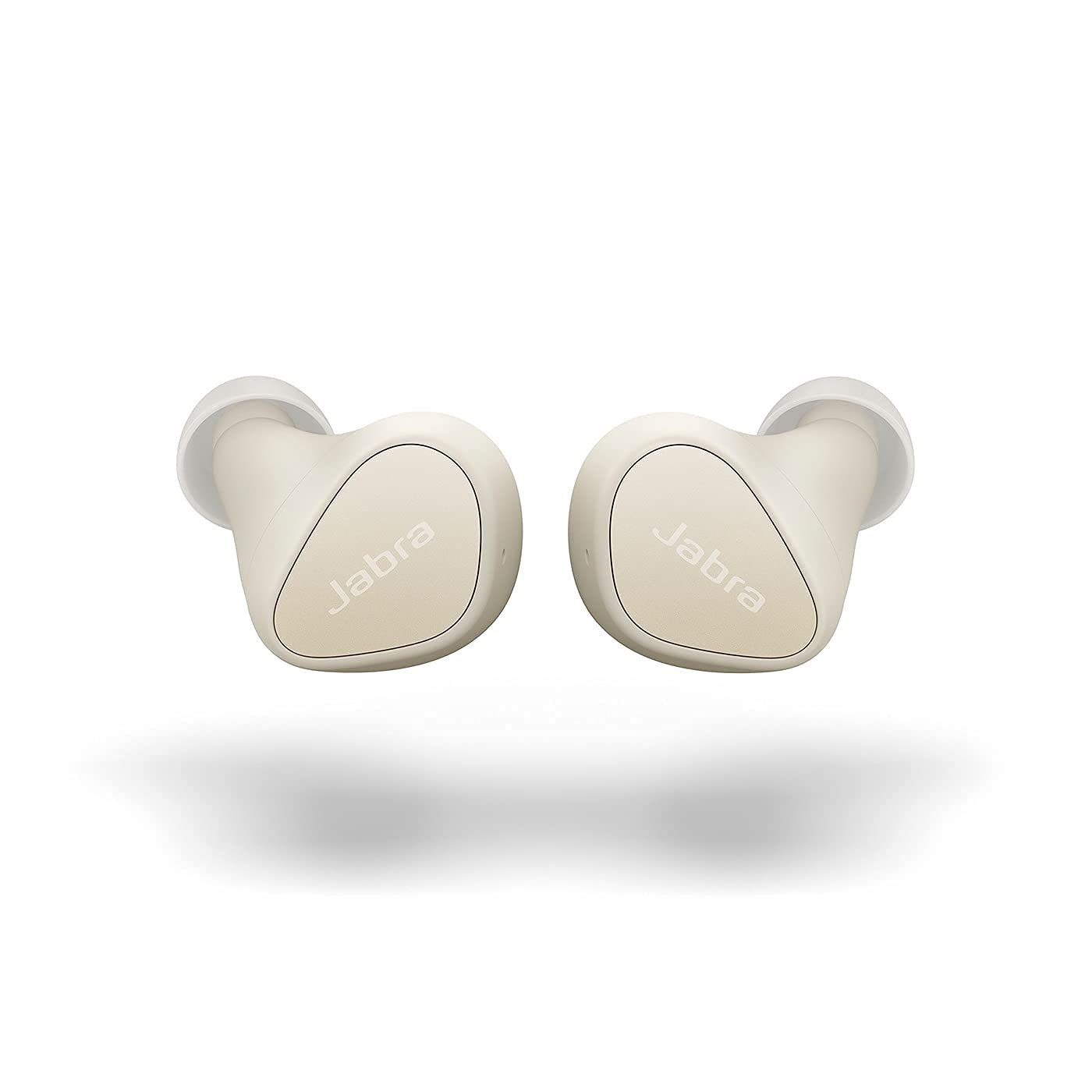 (Renewed) Jabra Elite 3 in Ear Wireless Bluetooth Earbuds - Noise Isolating True Wireless Buds with 4 Built-in Microphones for Clear Calls, Rich Bass, Customizable Sound, and Mono Mode- Light Beige
