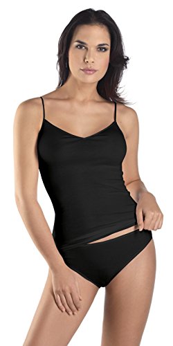 canotta donna cottone Hanro Cotton Seamless, Canotta Donna, Nero (Schwarz (black 0019)), XS