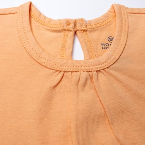 Image of HonestBaby Baby-Girls 5-Pack Puff Sleeve T-Shirts 100% Organic Cotton Baby, Toddler, Little Kid, Girl