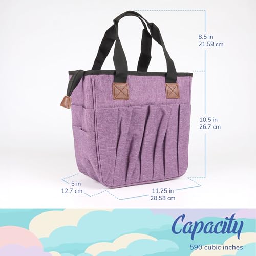 Image of JubileeYarn Square Fabric Yarn Storage Tote Bag - Flora - 1 Bag